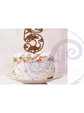 Intra απο ξύλο plywood  Χρώμα wenge 3mm-4mm πάχος - Dinosaur Number Cake Toppers Cut Δίασταση 30x20 cm INTRAFABR-25595900