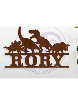 Intra απο ξύλο plywood  Χρώμα wenge 3mm-4mm πάχος - Laser Name Sinhouette Dinosaur Silhouette Δίασταση 40x50 cm INTRAFABR-114634685