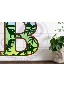 Intra απο ξύλο plywood  Χρώμα wenge 3mm-4mm πάχος - Dinosaurs Large B Wall Letter 3 Layer Δίασταση 30x20 cm INTRAFABR-122244722