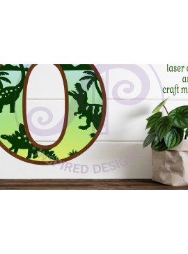 Intra απο ξύλο plywood  Χρώμα wenge 3mm-4mm πάχος - Dinosaurs Large O Wall Letter 3 Layer Δίασταση 30x20 cm INTRAFABR-111466914