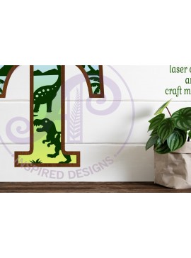 Intra απο ξύλο plywood  Χρώμα wenge 3mm-4mm πάχος - Dinosaurs Large T Wall Letter 3 Layer Δίασταση 30x20 cm INTRAFABR-101647079