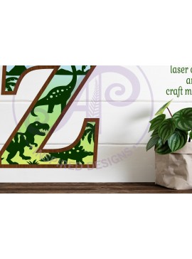 Intra απο ξύλο plywood  Χρώμα wenge 3mm-4mm πάχος - Dinosaurs Large Z Wall Letter 3 Layer Δίασταση 30x20 cm INTRAFABR-70518767