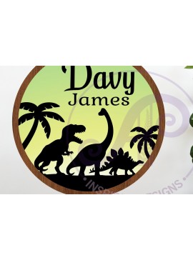 Intra απο ξύλο plywood  Χρώμα wenge 3mm-4mm πάχος - Τοίχος προσωποποιημένου ονόματος με στρώσεις δεινοσαύρων Δίασταση 40x50 cm INTRAFABR-112012806