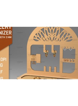 Intra απο ξύλο plywood  Χρώμα wenge 3mm-4mm πάχος - Οθόνη κοπής με λέιζερ. Διοργανωτής κοσμημάτων Δίασταση 30x20 cm INTRAFABR-64249815