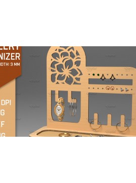 Intra απο ξύλο plywood  Χρώμα wenge 3mm-4mm πάχος - Οθόνη κοπής με λέιζερ. Διοργανωτής κοσμημάτων Δίασταση 30x20 cm INTRAFABR-79476295