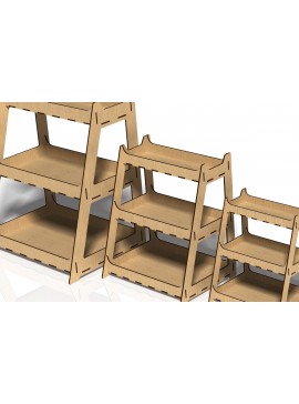 Σετ των 2 Intra απο ξύλο plywood  Χρώμα wenge 3mm-4mm πάχος - Βάση οθόνης, θήκη, Stander Δίασταση 20x20 cm INTRAFABR-120357827