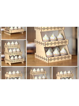 Intra απο ξύλο plywood  Χρώμα wenge 3mm-4mm πάχος - Βάση οθόνης Δέσμη κοπής με λέιζερ Δίασταση 30x20 cm INTRAFABR-110874373