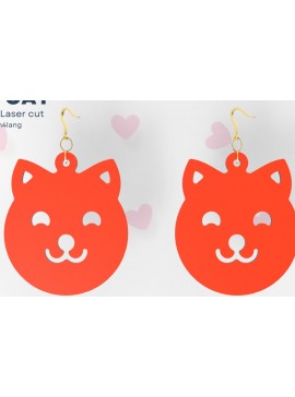 Σετ των 3 Intra απο ξύλο plywood  Χρώμα wenge 3mm-4mm πάχος - DIY σκουλαρίκια γάτας, σχέδιο γάτας με Δίασταση 3x3 cm INTRAFABR-83146677