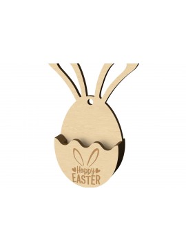 Σετ των 2 Intra απο ξύλο plywood  Χρώμα wenge 3mm-4mm πάχος - DIY Πασχαλινό λαγουδάκι στολίδι με λέιζερ Δίασταση 6x6 cm INTRAFABR-76034979