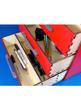 Intra απο ξύλο plywood  Χρώμα wenge 3mm-4mm πάχος - Κουτί εργαλείων DIY Δίασταση 30x20 cm INTRAFABR-106333760