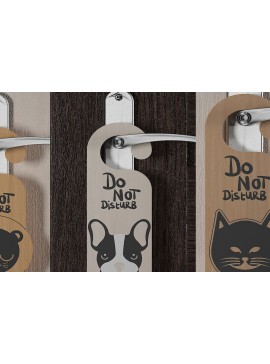 Intra απο ξύλο plywood  Χρώμα wenge 3mm-4mm πάχος - Μην ενοχλείτε Dog Cat Animal Signs 269 Δίασταση 30x20 cm INTRAFABR-36575680