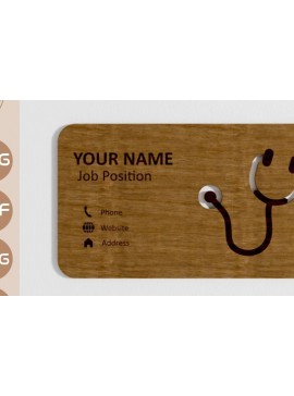 Σετ των 2 Intra απο ξύλο plywood  Χρώμα wenge 3mm-4mm πάχος - Επαγγελματική κάρτα Doctor Wood Δίασταση 9x5 cm INTRAFABR-83720374