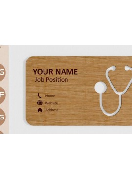 Σετ των 2 Intra απο ξύλο plywood  Χρώμα wenge 3mm-4mm πάχος - Επαγγελματική κάρτα Doctor Medcin με λέιζερ Δίασταση 9x5 cm INTRAFABR-84291053