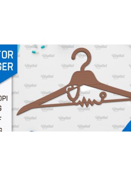 Intra απο ξύλο plywood  Χρώμα wenge 3mm-4mm πάχος - με λέιζερ ξύλινη κρεμάστρα Doctor Δίασταση 30x20 cm INTRAFABR-54379597