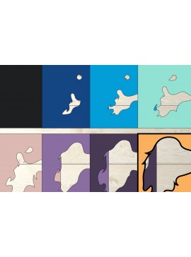 Intra απο ξύλο plywood  Χρώμα wenge 3mm-4mm πάχος - Dog 3d Light Box Διάνυσμα σκύλου, Dog Layered Δίασταση 25x25 cm INTRAFABR-116666382