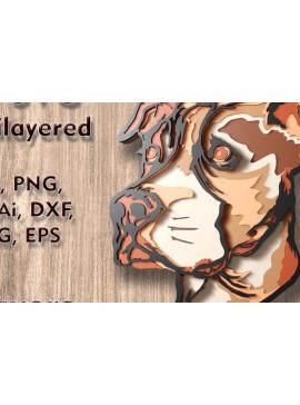 Σετ των 2 Intra απο ξύλο plywood  Χρώμα wenge 3mm-4mm πάχος - λέιζερ πολλαπλών επιπέδων 3D Dog Δίασταση 10x9 cm INTRAFABR-71856267