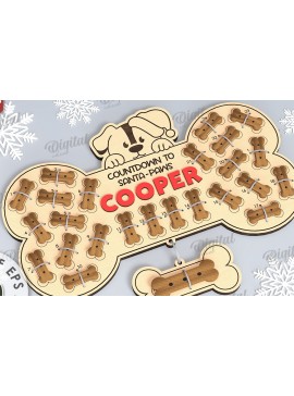 Intra απο ξύλο plywood  Χρώμα wenge 3mm-4mm πάχος - Dog Advent Calendar με λέιζερ Δίασταση 30x20 cm INTRAFABR-76693946