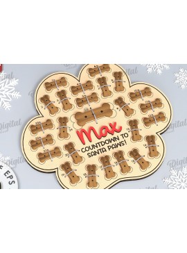 Intra απο ξύλο plywood  Χρώμα wenge 3mm-4mm πάχος - Dog Advent Calendar με λέιζερ Δίασταση 30x20 cm INTRAFABR-81842965
