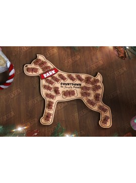 Σετ των 2 Intra απο ξύλο plywood  Χρώμα wenge 3mm-4mm πάχος - Ημερολόγιο Advent Dog | Δώρο για κατοικίδια | Λιχουδιές Δίασταση 15x15 cm INTRAFABR-72392313