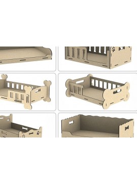 Intra απο ξύλο plywood  Χρώμα wenge 3mm-4mm πάχος - Κρεβάτι σκύλου Δίασταση 30x20 cm INTRAFABR-110438027