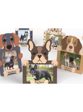 Intra απο ξύλο plywood  Χρώμα wenge 3mm-4mm πάχος - Δέσμη κορνίζας φωτογραφιών φυλής σκυλιών - Δίασταση 20x25 cm INTRAFABR-92485993