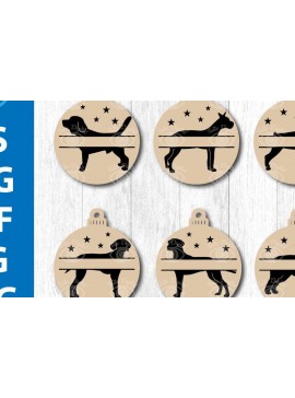 Σετ των 3 Intra απο ξύλο plywood  Χρώμα wenge 3mm-4mm πάχος - Σκύλος Χριστουγεννιάτικο Στολίδι Lover Pet Δίασταση 3x3 cm INTRAFABR-122810282