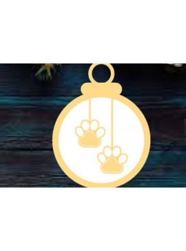 Σετ των 2 Intra απο ξύλο plywood  Χρώμα wenge 3mm-4mm πάχος - Χριστουγεννιάτικο στολίδι σκύλου ό λέιζερ τοίχου Δίασταση 6x6 cm INTRAFABR-122810288