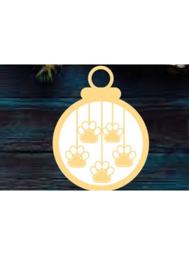 Σετ των 2 Intra απο ξύλο plywood  Χρώμα wenge 3mm-4mm πάχος - Χριστουγεννιάτικο στολίδι σκύλου ό λέιζερ τοίχου Δίασταση 6x6 cm INTRAFABR-122810299