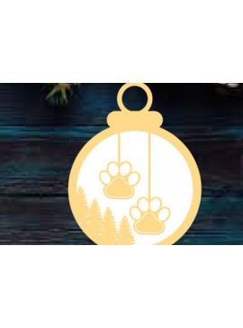 Σετ των 2 Intra απο ξύλο plywood  Χρώμα wenge 3mm-4mm πάχος - Χριστουγεννιάτικο στολίδι σκύλου ό λέιζερ τοίχου Δίασταση 6x6 cm INTRAFABR-122876433