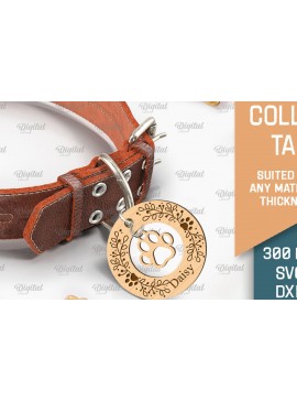 Intra απο ξύλο plywood  Χρώμα wenge 3mm-4mm πάχος - με κολάρο σκύλου. Ετικέτα ονόματος σκύλου Δίασταση 30x20 cm INTRAFABR-74485419