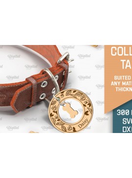 Intra απο ξύλο plywood  Χρώμα wenge 3mm-4mm πάχος - με κολάρο σκύλου. Ετικέτα ονόματος σκύλου Δίασταση 30x20 cm INTRAFABR-74269716