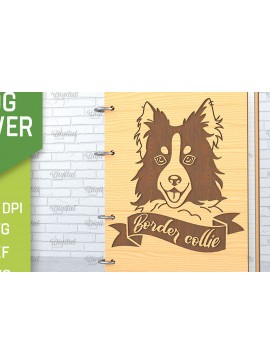 Intra απο ξύλο plywood  Χρώμα wenge 3mm-4mm πάχος - κάλυμμα σκύλου. Border Collie Δίασταση 30x20 cm INTRAFABR-41673571