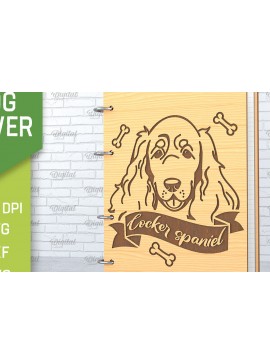 Intra απο ξύλο plywood  Χρώμα wenge 3mm-4mm πάχος - κάλυμμα σκύλου. Cocker Spaniel Δίασταση 30x20 cm INTRAFABR-69770294