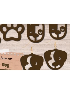 Σετ των 3 Intra απο ξύλο plywood  Χρώμα wenge 3mm-4mm πάχος - Dog Earrings , Dog Lovers Δίασταση 3x3 cm INTRAFABR-120218011