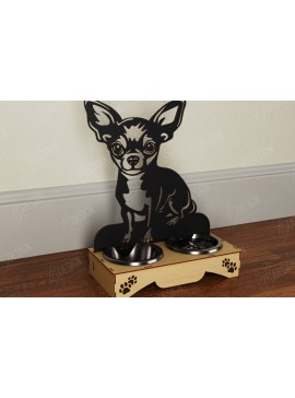 Intra απο ξύλο plywood  Χρώμα wenge 3mm-4mm πάχος - Βάση μπολ τροφής για σκύλους | Θήκη για μπολ φαγητού Δίασταση 30x20 cm INTRAFABR-98840048