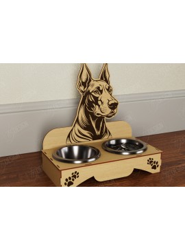 Intra απο ξύλο plywood  Χρώμα wenge 3mm-4mm πάχος - Βάση μπολ τροφής για σκύλους | Θήκη για μπολ φαγητού Δίασταση 30x20 cm INTRAFABR-32485846