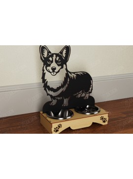 Intra απο ξύλο plywood  Χρώμα wenge 3mm-4mm πάχος - Βάση μπολ τροφής για σκύλους | Θήκη για μπολ φαγητού Δίασταση 30x20 cm INTRAFABR-101070499