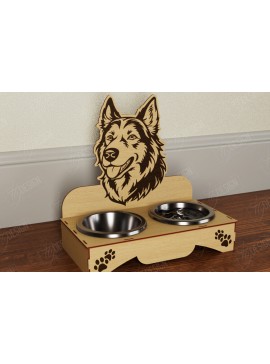 Intra απο ξύλο plywood  Χρώμα wenge 3mm-4mm πάχος - Βάση μπολ τροφής για σκύλους | Θήκη για μπολ φαγητού Δίασταση 30x20 cm INTRAFABR-101097172