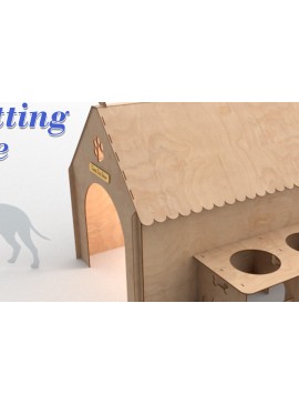 Σετ των 2 Intra απο ξύλο plywood  Χρώμα wenge 3mm-4mm πάχος - Σπίτι για σκύλους, με λέιζερ, , Laser Δίασταση 20x20 cm INTRAFABR-93935848