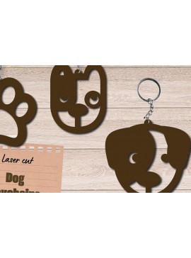 Σετ των 3 Intra απο ξύλο plywood  Χρώμα wenge 3mm-4mm πάχος - Μπρελόκ για σκύλους , Dog Lovers Gift Δίασταση 3x3 cm INTRAFABR-66960360