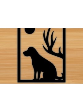 Intra απο ξύλο plywood  Χρώμα wenge 3mm-4mm πάχος - Λίμα με λέιζερ κοπής σκύλου διακόσμηση τοίχου Δίασταση 40x50 cm INTRAFABR-89537603