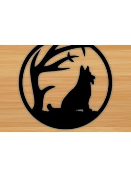 Intra απο ξύλο plywood  Χρώμα wenge 3mm-4mm πάχος - ός τοίχος με λίμα κοπής με λέιζερ σκύλου Δίασταση 40x50 cm INTRAFABR-71826431