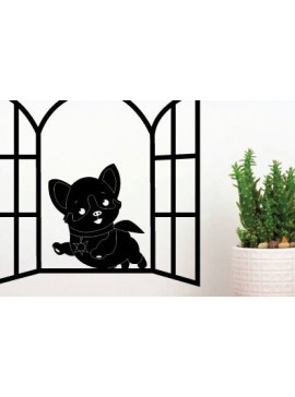 Intra απο ξύλο plywood  Χρώμα wenge 3mm-4mm πάχος - κοπής με λέιζερ σκύλου, τέχνη διακόσμησης τοίχου σκύλου Δίασταση 40x50 cm INTRAFABR-31521263