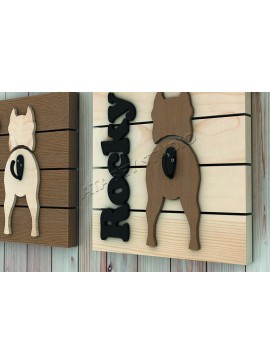 Σετ των 2 Intra απο ξύλο plywood  Χρώμα wenge 3mm-4mm πάχος - Κρεμάστρα λουριών σκύλου Σχέδιο γάντζου λουριών σκύλου Δίασταση 20x20 cm INTRAFABR-122521727