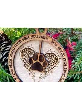 Σετ των 2 Intra απο ξύλο plywood  Χρώμα wenge 3mm-4mm πάχος - Dog Memorial Angel Wings-File laser Δίασταση 5x4 cm INTRAFABR-101963586