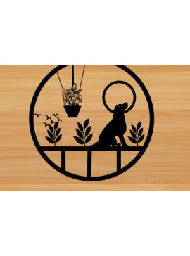 Intra απο ξύλο plywood  Χρώμα wenge 3mm-4mm πάχος - κοπής με λέιζερ τέχνης ς διακόσμησης τοίχου Dog Δίασταση 40x50 cm INTRAFABR-122134752