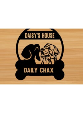 Intra απο ξύλο plywood  Χρώμα wenge 3mm-4mm πάχος - κοπής με λέιζερ τέχνης ς διακόσμησης τοίχου Dog Δίασταση 40x50 cm INTRAFABR-122134777