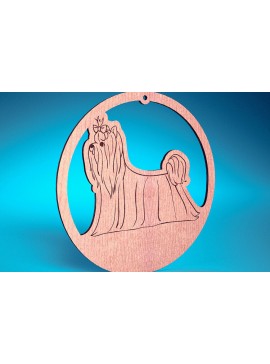 Σετ των 2 Intra απο ξύλο plywood  Χρώμα wenge 3mm-4mm πάχος - Στολίδι σκύλου με λέιζερ | Λέιζερ σκύλου Δίασταση 6x6 cm INTRAFABR-94323807