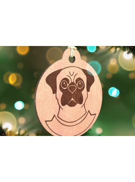 Σετ των 2 Intra απο ξύλο plywood  Χρώμα wenge 3mm-4mm πάχος - Στολίδι σκύλου με λέιζερ | Λέιζερ σκύλου Δίασταση 6x6 cm INTRAFABR-97431907