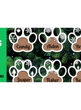 Σετ των 2 Intra απο ξύλο plywood  Χρώμα wenge 3mm-4mm πάχος - Στολίδι σκύλου Προσωποποιημένο Δίασταση 8x4 cm INTRAFABR-117644315